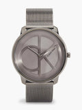 Calvin Klein Minimal Grey Dial Grey Mesh Bracelet Watch for Men - K3M517P4