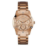 Guess Studio Rose Gold Dial Rose Gold Steel Strap Watch For Women - W0778L3