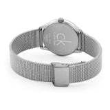 Calvin Klein Minimal Grey Dial Silver Mesh Bracelet Watch for Women - K3M53154