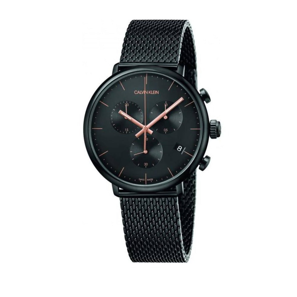 Calvin Klein High Noon Black Dial Black Mesh Bracelet Watch for Women - K8M27421