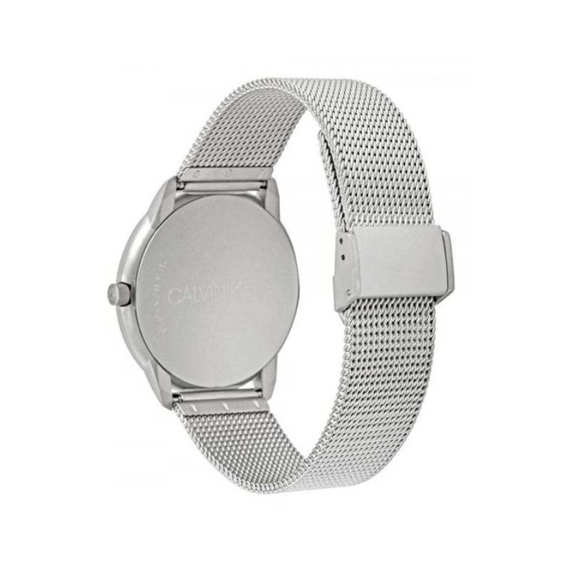 Calvin Klein Minimal White Dial Silver Mesh Bracelet Watch for Men - K3M5115X