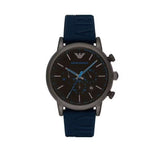 Emporio Armani  Luigi Chronograph Black Dial Blue Rubber Strap Watch For Men - AR11023