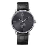 Calvin Klein Accent Black Dial Black Leather Strap Watch for Women - K2Y231C3