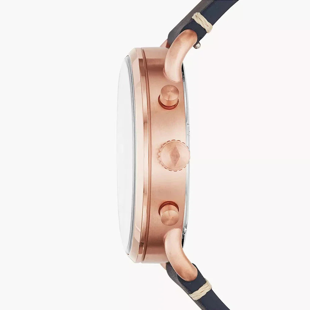 Fossil The Commuter Blue Dial Blue Leather Strap Watch for Men - FS5404