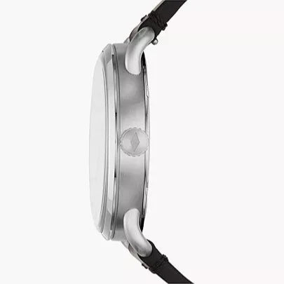 Fossil The Commuter Black Dial Black Leather Strap Watch for Men - FS5406