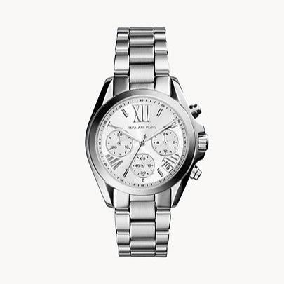 Michael Kors Bradshaw  Chronograph Silver Dial Silver Steel Strap Watch for Women - MK6174