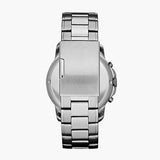 Fossil Grant Chronograph Black Dial Silver Steel Strap Watch for Men - FS4736