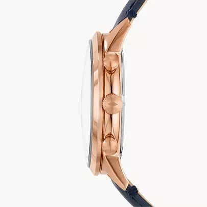 Fossil Townsman Chronograph Blue Dial Blue Leather Strap Watch for Men - FS5436