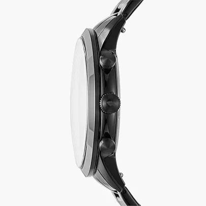 Fossil Townsman Chronograph Black Dial Black Steel Strap Watch for Men - FS5379
