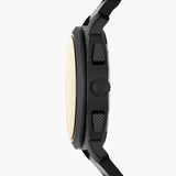 Fossil Machine Chronograph Black Dial Black Leather Strap Watch for Men - FS5586