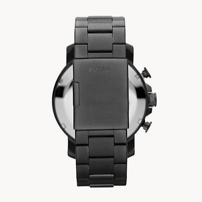 Fossil Nate Chronograph Gunmetal Dial Grey Steel Strap Watch for Men - JR1437