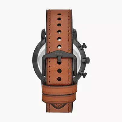 Fossil Goodwin Luggage Chronograph Black Dial Brown Leather Strap Watch for Men - FS5501