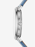 Michael Kors Jaryn Quartz Silver Dial Blue Leather Strap Watch For Women - MK2495