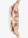 Michael Kors Bradshaw Chronograph Rose Gold Dial Rose Gold Steel Strap Watch For Women - MK6321