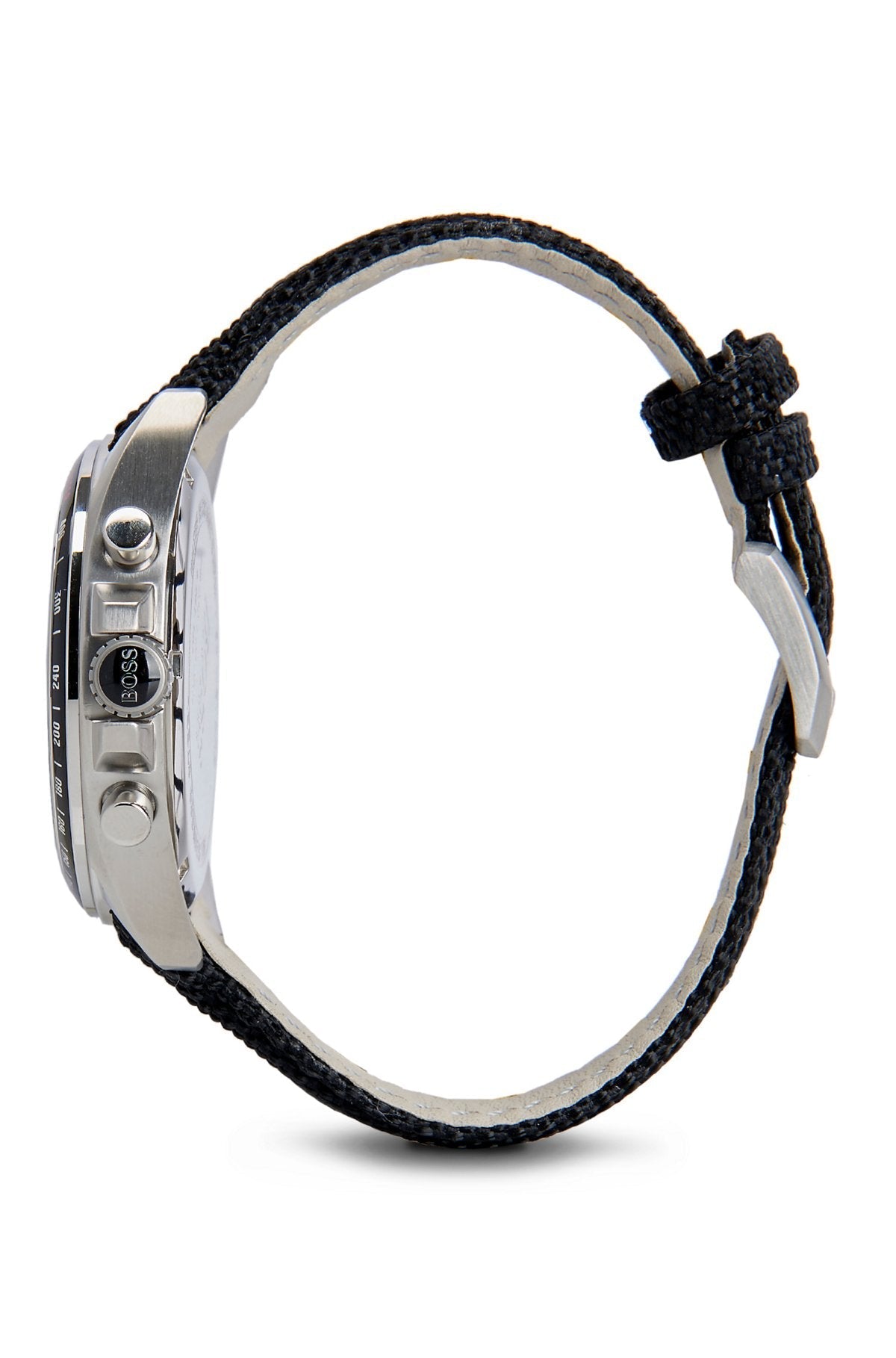 Hugo Boss Driver Black Dial Black Leather Strap Watch for Men -1513087