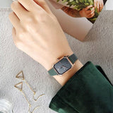 Emporio Armani Gioia Analog Black Mother of Pearl Dial Green Leather Strap Watch For Women - AR11149