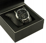 Hugo Boss Navigator Black Dial Black Leather Strap Watch for Men - 1513535