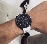 Hugo Boss Velocity Chronograph Black Dial White Rubber Strap Watch for Men - 1513718