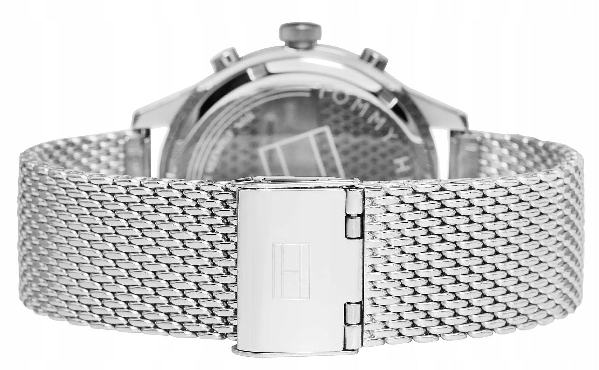 Tommy Hilfiger Gavin Chronograph Quartz Grey Dial Silver Mesh Bracelet Watch for Men - 1791466