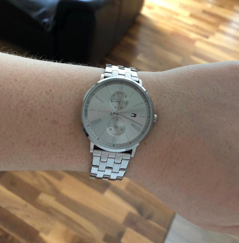 Tommy Hilfiger Jenna Quartz White Dial Silver Steel Strap Watch for Women - 1782068