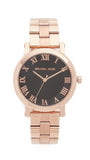 Michael Kors Noire Black Dial Rose Gold Steel Strap Watch for Women - MK3585