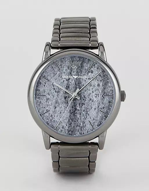 Emporio Armani Luigi Analog Grey Dial Grey Steel Strap Watch For Men - AR11155