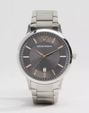 Emporio Armani Renato Quartz Grey Dial Silver Steel Strap Watch For Men - AR2514