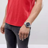 Tommy Hilfiger Jackson Chronograph Blue Dial Silver Steel Strap Watch for Men - 1791242