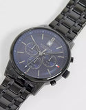 Tommy Hilfiger Kyle Quartz Blue Dial Black Steel Strap Watch for Men - 1791633