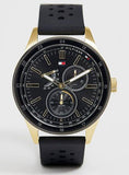 Tommy Hilfiger Austin Black Dial Black Rubber Strap Watch for Men - 1791636