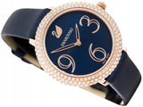 Swarovski Crystal Frost Blue Dial Blue Leather Strap Watch for Women - 5484061