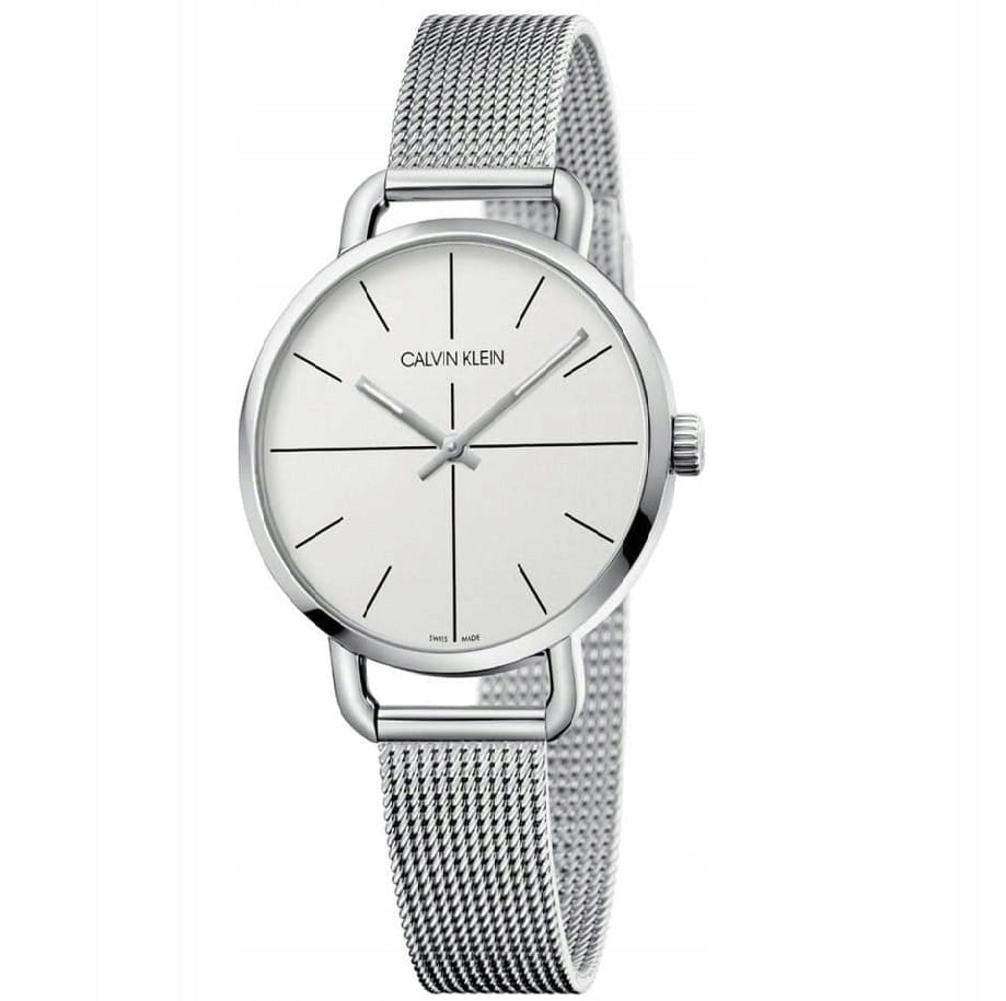 Calvin Klein Even White Dial Silver Mesh Bracelet Watch for Women - K7B23126