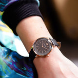 Swarovski Octea Nova Grey Dial Grey Leather Strap Watch for Women - 5295358