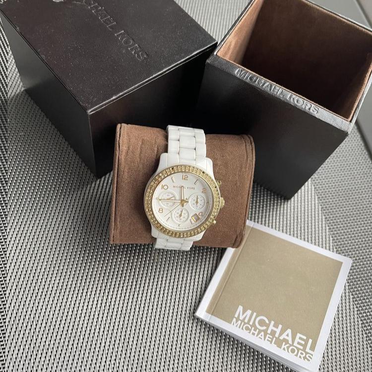 Michael Kors Runway White Dial White Steel Strap Watch for Women - MK5237