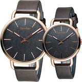 Calvin Klein Even Grey Dial Brown Leather Strap Watch for Women - K7B216G3