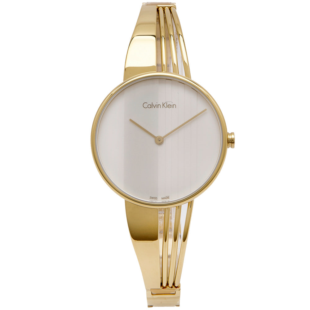 Calvin Klein Drift Silver Dial Gold Steel Strap Watch for Women - K6S2N516