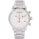 Calvin Klein City Chronograph White Dial Silver Steel Strap Watch for Men - K2G271Z6
