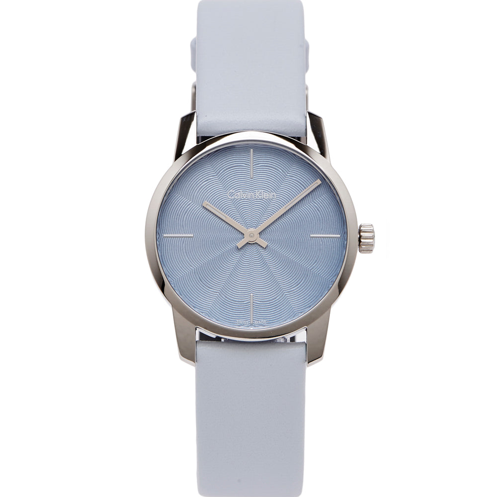 Calvin Klein City Blue Dial Blue Leather Strap Watch for Women - K2G231VN
