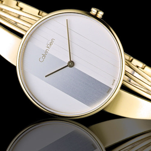 Calvin Klein Drift Silver Dial Gold Steel Strap Watch for Women - K6S2N516