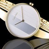 Calvin Klein Drift Silver Dial Gold Steel Strap Watch for Women - K6S2N516