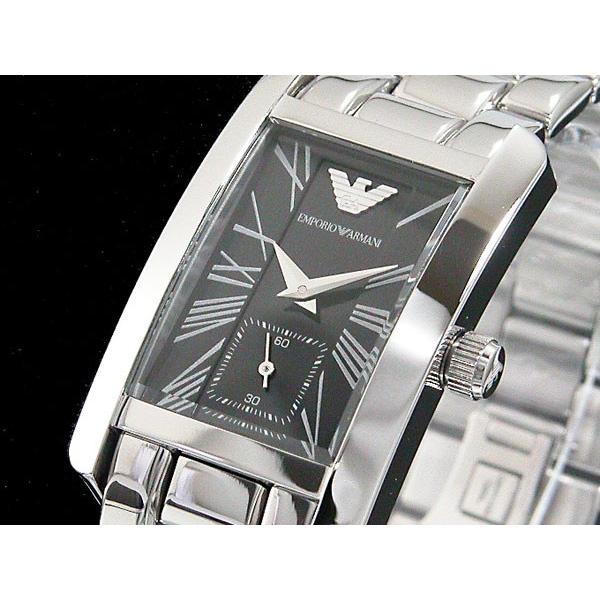 Emporio Armani Classic Black Dial Silver Stainless Steel Watch For Women - AR0157