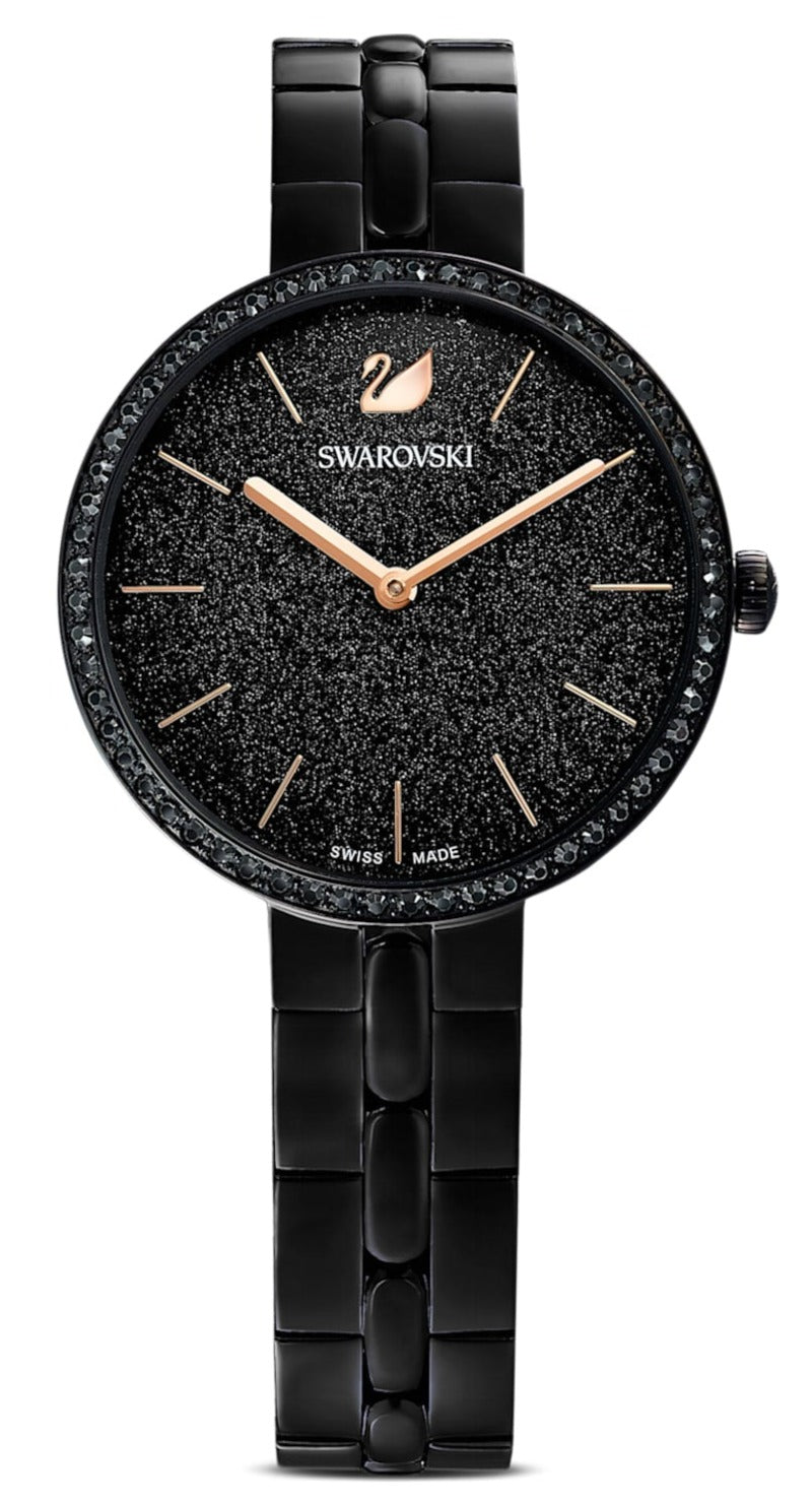 Swarovski Cosmopolitan PVD Black Dial Black Steel Strap Watch for Women - 5547646