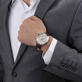 Hugo Boss Driver Quartz Silver Dial Brown Leather Strap Watch For Men - HB1512881