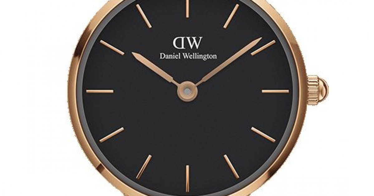 Daniel Wellington Classic Petite Pressed Ashfield Black Dial Black Mesh Bracelet Watch For Women - DW00100441