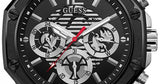 Guess Momentum Black Dial Red Rubber Strap Watch for Men - GW0263G3