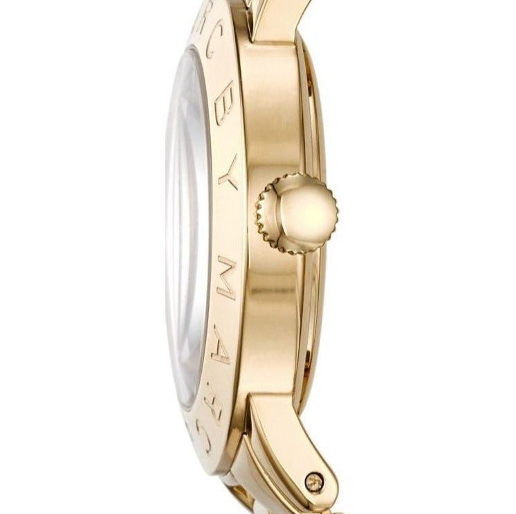 Marc Jacobs Amy Glitz Black Dial Gold Steel Strap Watch for Women - MBM3334