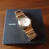 Marc Jacobs Amy White Dial Rose Gold Steel Strap Watch for Women - MBM8559