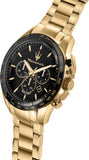Maserati Traguardo Chronograph Black Dial Gold Steel Strap Watch For Men - R8873612041