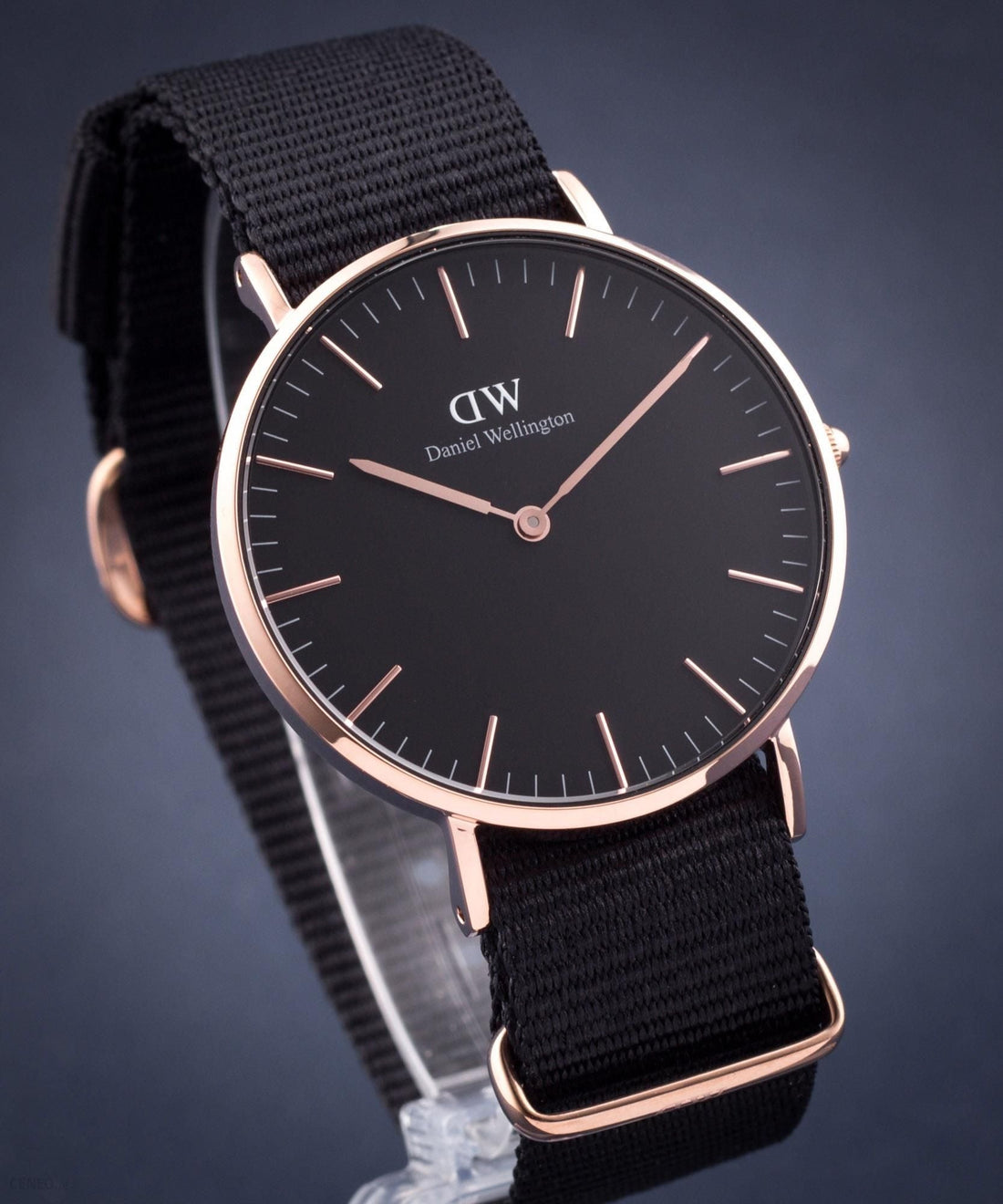 Daniel Wellington Classic Cornwall Black Dial Black NATO Strap Watch For Women - DW00100150