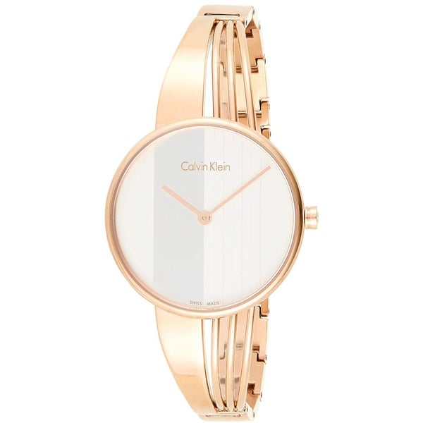 Calvin Klein Drift White Dial Rose Gold Steel Strap Watch for Women - K6S2N616
